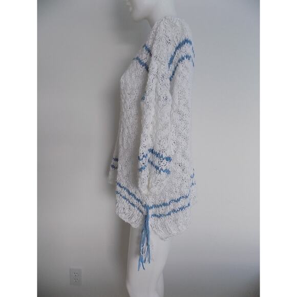Pepin open knit sweater white boho lightweight size Large - Picture 4 of 9